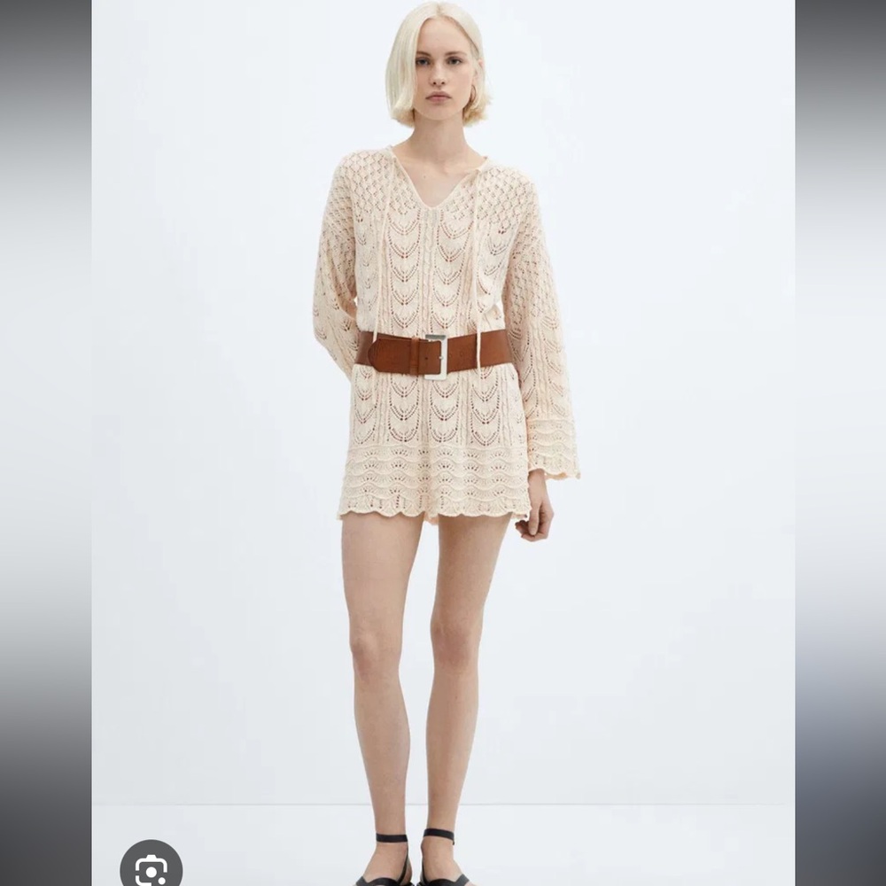 Mango Crochet Mini Dress